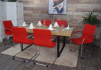 6er-Set Schwingstuhl 'Samara' PVC Stahl / rot