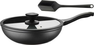 PINTINOX Wok Pro, Aluminium (Set), 3-lagige Antihaftbeschichtung, Induktionsgeeignet, inkl. Woklöffel