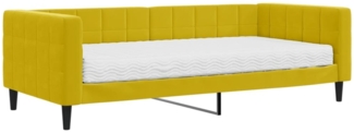 vidaXL Tagesbett mit Matratze Gelb 90x200 cm Samt 3196672