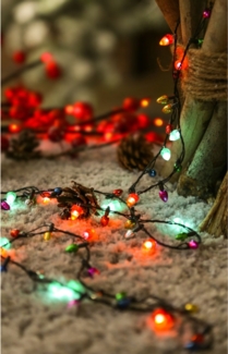 LED Lichterkranz 84cm | 24 Stück Lichterkränze mit LED Beleuchtung | Weihnachtsdeko für Fenster Tür Tisch und Wand | Batteriebetrieben