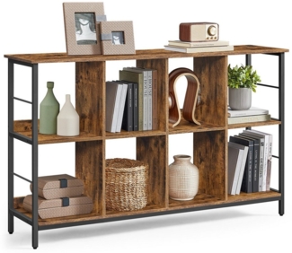 VASAGLE Regal mit 2 Ebenen, Bücherregal, Standregal mit 8 Fächern, für Wohnzimmer, Schlafzimmer