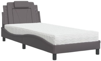 vidaXL Bett "Viana" mit Matratze Grau 90x190 cm Kunstleder 3208764
