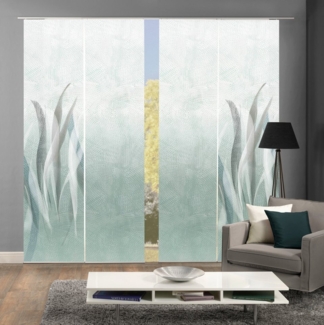 HOME WOHNIDEEN Schiebegardine SIRALIO (4 St), Paneelwagen, blickdicht, SCHIEBEVORHANGSET,SEIDENOPTIK,DIGIDRUCK