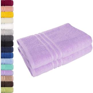 2er Set Duschtuch 70x140cm, Frottierserie Elena, Lavendel