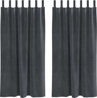 vidaXL Verdunkelungsvorhänge 2 pcs Hellgrau 140 x 175 cm Samt 4107264