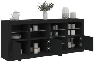 vidaXL Sideboard mit LED-Leuchten Schwarz 164x37x67 cm 3209052