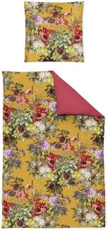 Irisette Magic Mako-Satin Bettwäsche 135x200 Blumen Barock ocker Wende 8848-40