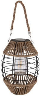 LED Solarlaterne, Metall Hanf, stehend hängend, H 40,5 cm