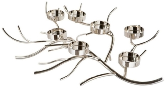 Fink Kerzenleuchter RAMUS Leuchter - H. 17cm - silber - Aluminium - Tischleuchter (1 St, Kandelaber - Armleuchter), Moderner Kerzenständer Kerzenhalter Lichterhalter Lichtträger Design