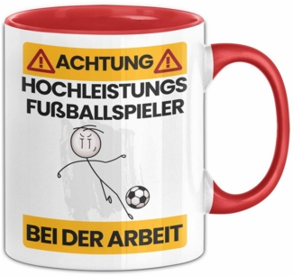 Trendation Tasse Fußballspieler Tasse Geschenk Lustiger Spruch Geschenkidee für Fußball