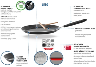 Elo Basic Crêpepfanne Leto, Crepepfanne + Teigverteiler, Aluminium (1-tlg), Pfanne inklusive Teigverteiler