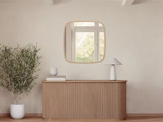 Vente-unique - ALUNI Spiegel Metall Goldfarben - B 3 cm x H 60 cm x L 60 cm