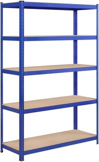 Yaheetech Schwerlastregal 180 x 120 x 45 cm Lagerregal 5 Böden Metall Regal Max. Belastbarkeit : 875kg Blau