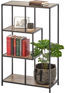 Bücherregal Metall Regal Standregal Industrial schwarz/grau 109cm mDesign Metall