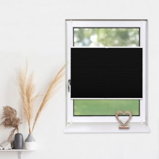 Deco-Raum Plissee Basic, blickdicht, Klemmträger, auf dem Fenster-/Türrahmen, Klemmfix, einfache Montage, in verschiedenen Farben und Größen ohne Bohren