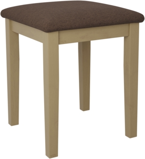 Hocker T3, Schemel bis 120 kg, aus Buchenholz, 36x36x47 cm (Stoff: Soro 28, Holzfarbe: Sonoma)