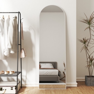 Hopibath Spiegel groß für Wohnzimmer Schlafzimmer Flur Garderobe Hotel (Ganzkörperspiegel Schwarz Rechteckig, Weiß Oval, 180x80, 150x50, 160x40, 140x40), Alurahmen, 4 Installationsmethoden
