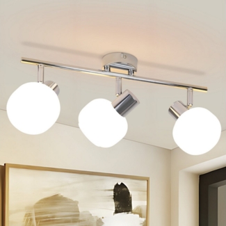 Nettlife Deckenstrahler Schwarz/Weiß E14 Innen Vintage Glas Lampenschirm Spotleuchte, ohne Leuchtmittel, Morden Spotleuchte für Schlafzimmer Wohnzimmer