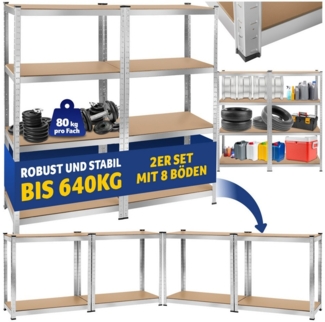 tectake Schwerlastregal, Komplett-Set, Stabil