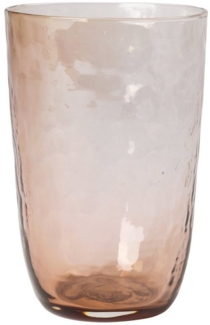 Broste Copenhagen Glas Copenhagen HAMMERED Trinkglas brown 0,5 l (1 Stück), Mundgeblasenes Glas, Hammered Glas