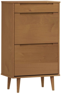 vidaXL Schuhschrank MOLDE Braun 59,5x35x103 cm Massivholz Kiefer 4013411