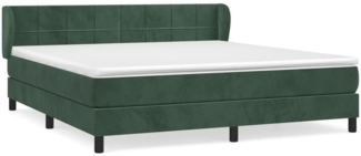 vidaXL Boxspringbett mit Matratze Dunkelgrün 160x200 cm Samt 3127502