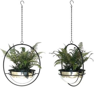 DanDiBo Blumenampel 2er Set Blumenhänger Innen Metall Wand Hängepflanzen 78 cm 96087 L mit Topf Silber Pflanzenhänger Topfhänger Blumen Blumentopfhänger Hängetopf (4 St), Dekoset