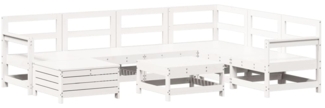 vidaXL 8-tlg. Garten-Sofagarnitur Weiß Massivholz Kiefer 3250581