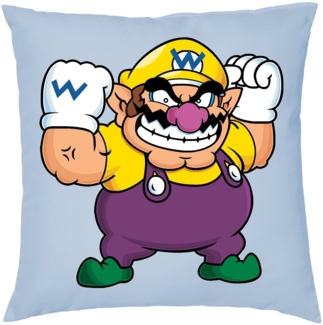 Blondie & Brownie Dekokissen Wario Mario Yoshi Luigi Super Gamer Super Retro Gaming Konsole, Kissen mit Füllung