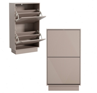 UEV Schuhschrank mit 2 Klappen, Schuhregal Schukipper schmal (Schuhkommode,Anti-Kipp-Vorrichtung für Eingangsbereich, (Modern Schuhaufbewahrung mit Oberplatte Platzsparend) Trennwände verstellbar und abnehmbar für verschiedene Schuhtypen
