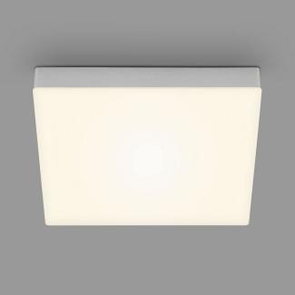 Briloner Leuchten - LED Deckenlampe rahmenlos, LED Deckenleuchte, LED Aufbauleuchte, warmweiße Farbtemperatur, 287x287x36 mm, silberfarbig