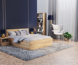 FDM Stauraumbett Bettgestell Bettrahmen Doppelbett 120x200, 140x200, 160x200, 180x200 cm (MADE IN EU - Elternbett Doppelbett Gästebett Bett, optional mit Matratze + inklusive Lattenrost), Metallrahmen mit hydraulischer Klappfunktion