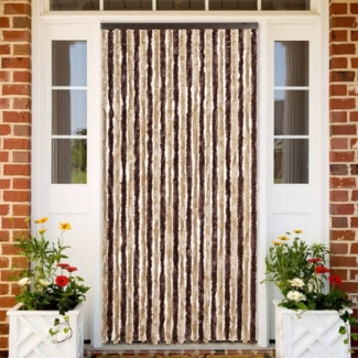 vidaXL Fliegenvorhang Beige und Hellbraun 100x200 cm Chenille 377367