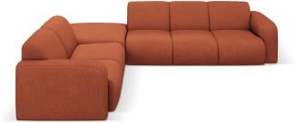 Micadoni Boucle Ecksofa Molino 6-Sitzer Links Strukturierter Stoff Orange