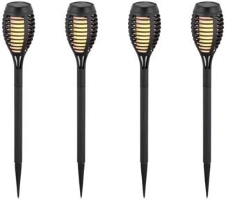 4er Set LED Solarleuchte, schwarz , H 50 cm