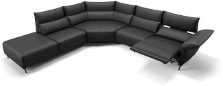 Sofanella Wohnlandschaft CUNEO Leder Sofalandschaft Sofa in Schwarz