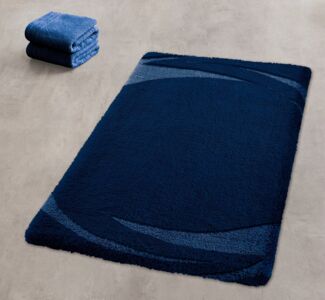 Kleine Wolke Badematte »Mystic«, Höhe 25 mm, rutschhemmend beschichtet, fußbodenheizungsgeeignet, Polyacryl, rechteckig, Badteppich, modernes Design, Hoch-Tief Effekt, rechteckig & rund