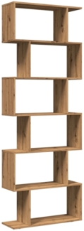 vidaXL Raumteiler-Bücherregal 6 Etagen Artisan-Eiche 70x24x193 cm 858092