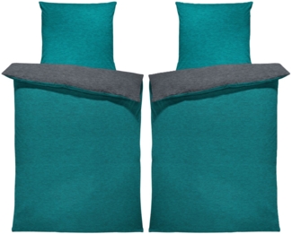 One Home Bettwäsche Wende Melange, Flanell, 4 teilig, meliert, Baumwolle kuschelig warm weich Biber Winter