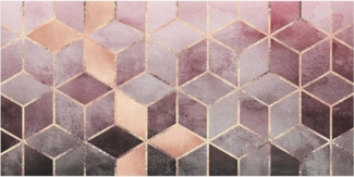 Bilderdepot24 Teppich Teppich Vinyl Flur Küche 3D Abstrakt funktional lang modern, Läufer - rosa glatt, nass wischbar (Schmutz, Tierhaare) Saugroboter & Bodenheizung geeignet