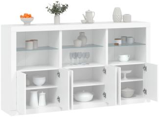 vidaXL Sideboard mit LED-Leuchten Weiß 181,5x37x100 cm 3209149