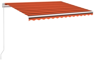 vidaXL Markise Manuell Einziehbar mit LED 350x250 cm Orange Braun 3068885