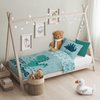 texpot Bettwäsche Kinderbettwäsche Dino bedruckt Garnitur, Baumwolle, 2 teilig