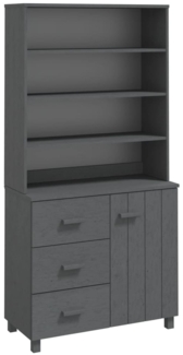 vidaXL Highboard Massivholz Kiefer Dunkelgrau [3100924]