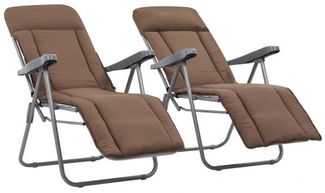 vidaXL Klappbare Gartenstühle mit Auflagen 2 Stk. Braun 44321
