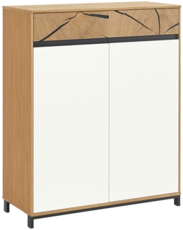 Schuhkommode MONDO Castino , Holz, Holzwerkstoff , Weiß, Holzfarben , 86 x 105 x 37 cm