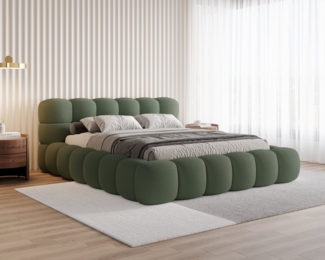 Chilly Möbel Polsterbett Stone Grün Bouclé Stoff 160x200 cm mit Stauraum Quelle 37