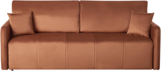 Schlafsofa 3-Sitzer EGGE Samtstoff Goldbraun