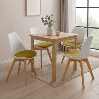 HTI-Living 4-Fußstuhl 4er Set Stühle Atlanta (Set, 4 St), Küchenstuhl Kunststoffschale mit Samtsitzkissen