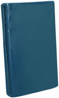 Traumschlaf Zwirn-Jersey Elasthan Spannbetttuch De-Luxe|180x200 - 200x220 cm| navy